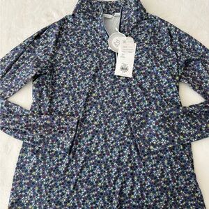 Lady Hagen Womens Shirt M UV 50+ Long Sleeve Golf 1/4 Zip Liberty Floral E37